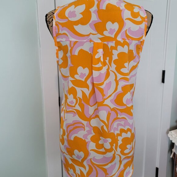 Adore Me Orange & Lavender Top Sleeveless Blouse Small, New with Tag - Picture 3 of 11